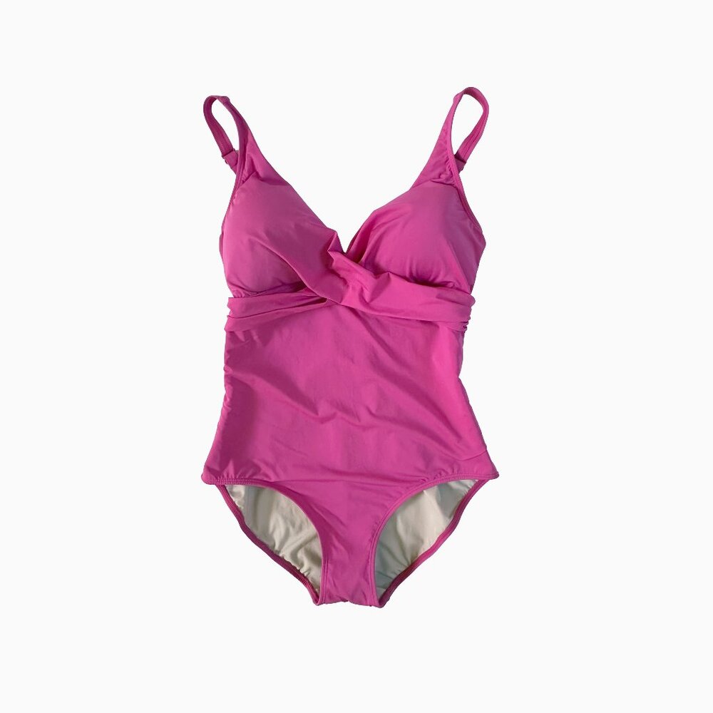 Leonisa Swimsuit One-Piece Hot Pink L Shapewear Beach Resortwear Summer Barbie